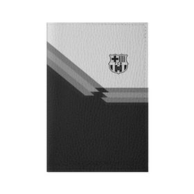 Обложка для паспорта матовая кожа с принтом FC Barcelona в Тюмени, натуральная матовая кожа | размер 19,3 х 13,7 см; прозрачные пластиковые крепления | Тематика изображения на принте: barcelona | football | logo | spain | sport | арт | барселона | испания | лига | лого | спорт | текстура | фк | футбол | футбольный клуб | эмблема