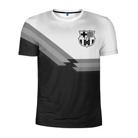 Мужская футболка 3D спортивная с принтом FC Barcelona в Тюмени, 100% полиэстер с улучшенными характеристиками | приталенный силуэт, круглая горловина, широкие плечи, сужается к линии бедра | barcelona | football | logo | spain | sport | арт | барселона | испания | лига | лого | спорт | текстура | фк | футбол | футбольный клуб | эмблема