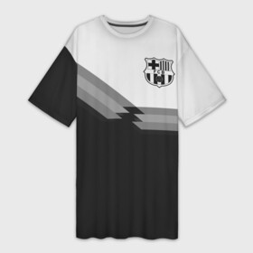 Платье-футболка 3D с принтом FC Barcelona в Тюмени,  |  | barcelona | football | logo | spain | sport | арт | барселона | испания | лига | лого | спорт | текстура | фк | футбол | футбольный клуб | эмблема