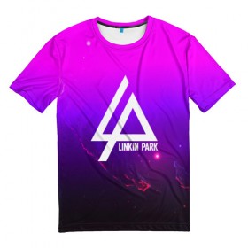 Мужская футболка 3D с принтом LINKIN PARK PARK SPACE STYLE в Тюмени, 100% полиэфир | прямой крой, круглый вырез горловины, длина до линии бедер | linkin park | linkin park park | logo | music | pop | rock | альтернатива | металл | музыка | музыкальный | поп | рок