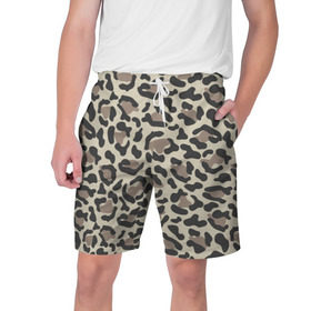 Мужские шорты 3D с принтом Шкура гепарда в Тюмени,  полиэстер 100% | прямой крой, два кармана без застежек по бокам. Мягкая трикотажная резинка на поясе, внутри которой широкие завязки. Длина чуть выше колен | гепард