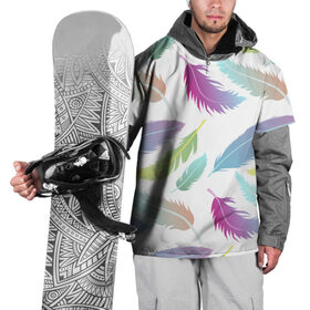 Накидка на куртку 3D с принтом Перья в Тюмени, 100% полиэстер |  | арт | белый | мульт | новинки | прикольный | птица | рисунок | сова | филин | черный