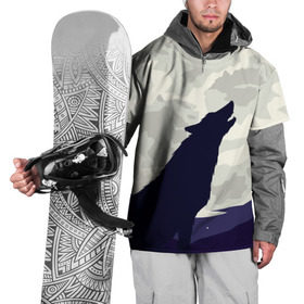 Накидка на куртку 3D с принтом Ночной житель в Тюмени, 100% полиэстер |  | волк | дикая | дикий | животное | лес | луна | ночь | собака | тьма