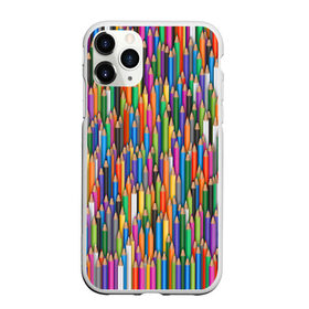 Чехол для iPhone 11 Pro матовый с принтом Разноцветные карандаши в Тюмени, Силикон |  | дизайнер | карандаш | палитра | паттерн | радуга | рисование | рисунок | художник | цвет | цветной | школа