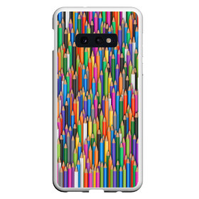Чехол для Samsung S10E с принтом Разноцветные карандаши в Тюмени, Силикон | Область печати: задняя сторона чехла, без боковых панелей | дизайнер | карандаш | палитра | паттерн | радуга | рисование | рисунок | художник | цвет | цветной | школа