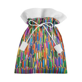 Подарочный 3D мешок с принтом Разноцветные карандаши в Тюмени, 100% полиэстер | Размер: 29*39 см | дизайнер | карандаш | палитра | паттерн | радуга | рисование | рисунок | художник | цвет | цветной | школа