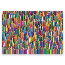 Поздравительная открытка с принтом Разноцветные карандаши в Тюмени, 100% бумага | плотность бумаги 280 г/м2, матовая, на обратной стороне линовка и место для марки
 | дизайнер | карандаш | палитра | паттерн | радуга | рисование | рисунок | художник | цвет | цветной | школа