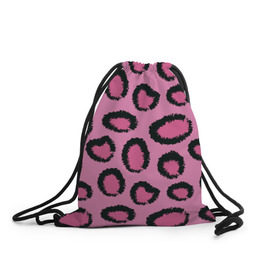 Рюкзак-мешок 3D с принтом Розовый гепард в Тюмени, 100% полиэстер | плотность ткани — 200 г/м2, размер — 35 х 45 см; лямки — толстые шнурки, застежка на шнуровке, без карманов и подкладки | африка | животное | леопард