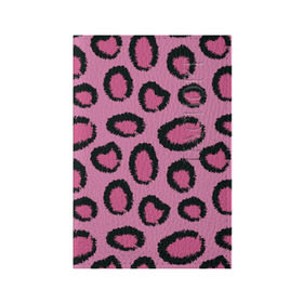 Обложка для паспорта матовая кожа с принтом Розовый гепард в Тюмени, натуральная матовая кожа | размер 19,3 х 13,7 см; прозрачные пластиковые крепления | африка | животное | леопард