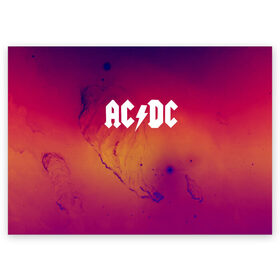 Поздравительная открытка с принтом AC DC COLLECTION SPACE EDITION в Тюмени, 100% бумага | плотность бумаги 280 г/м2, матовая, на обратной стороне линовка и место для марки
 | ac dc | logo | music | pop | rock | usa | альтернатива | металл | музыка | музыкальный | поп | рок