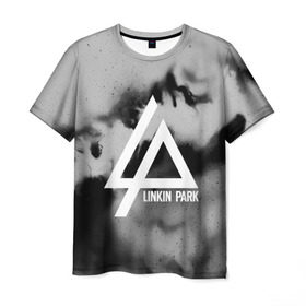 Мужская футболка 3D с принтом LINKIN PARK GRAY ABSTRACT ROCK в Тюмени, 100% полиэфир | прямой крой, круглый вырез горловины, длина до линии бедер | linkin park | logo | music | pop | rock | альтернатива | металл | музыка | музыкальный | поп | рок | честер беннингтон