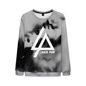 Мужской свитшот 3D с принтом LINKIN PARK GRAY ABSTRACT ROCK в Тюмени, 100% полиэстер с мягким внутренним слоем | круглый вырез горловины, мягкая резинка на манжетах и поясе, свободная посадка по фигуре | linkin park | logo | music | pop | rock | альтернатива | металл | музыка | музыкальный | поп | рок | честер беннингтон