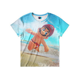 Детская футболка 3D с принтом Super Mario Odyssey в Тюмени, 100% гипоаллергенный полиэфир | прямой крой, круглый вырез горловины, длина до линии бедер, чуть спущенное плечо, ткань немного тянется | Тематика изображения на принте: nintendo | super mario odyssey | марио | нинтендо