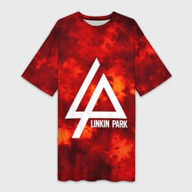 Платье-футболка 3D с принтом LINKIN PARK FIRE MUSIC 2018 в Тюмени,  |  | linkin park | logo | music | pop | rock | альтернатива | металл | музыка | музыкальный | поп | рок | честер беннингтон