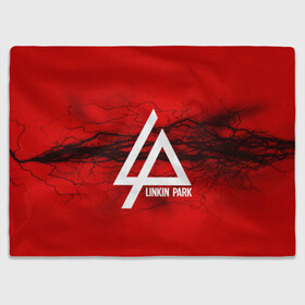 Плед 3D с принтом LINKIN PARK  lightning red в Тюмени, 100% полиэстер | закругленные углы, все края обработаны. Ткань не мнется и не растягивается | Тематика изображения на принте: linkin park | logo | music | pop | rock | альтернатива | металл | музыка | музыкальный | поп | рок | честер беннингтон