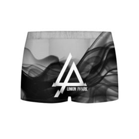 Мужские трусы 3D с принтом LINKIN PARK SMOKE GRAY 2018 в Тюмени, 50% хлопок, 50% полиэстер | классическая посадка, на поясе мягкая тканевая резинка | Тематика изображения на принте: linkin park | logo | music | pop | rock | альтернатива | металл | музыка | музыкальный | поп | рок | честер беннингтон