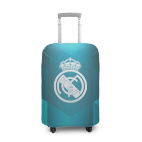 Чехол для чемодана 3D с принтом Real Madrid Geometry Sport в Тюмени, 86% полиэфир, 14% спандекс | двустороннее нанесение принта, прорези для ручек и колес | emirates | fc | real madrid | геометрия | реал мадрид | футбольный клуб | эмблема