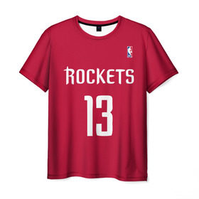 Мужская футболка 3D с принтом Houston Rockets в Тюмени, 100% полиэфир | прямой крой, круглый вырез горловины, длина до линии бедер | 13 | fear the beard | houston rockets | nba | rise sports | баскетбол | баскетбольная | джеймс харден | нба | номер | спортивная | форма | хьюстон рокетс
