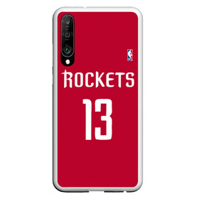 Чехол для Honor P30 с принтом Houston Rockets в Тюмени, Силикон | Область печати: задняя сторона чехла, без боковых панелей | Тематика изображения на принте: 13 | fear the beard | houston rockets | nba | rise sports | баскетбол | баскетбольная | джеймс харден | нба | номер | спортивная | форма | хьюстон рокетс