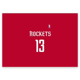 Поздравительная открытка с принтом Houston Rockets в Тюмени, 100% бумага | плотность бумаги 280 г/м2, матовая, на обратной стороне линовка и место для марки
 | Тематика изображения на принте: 13 | fear the beard | houston rockets | nba | rise sports | баскетбол | баскетбольная | джеймс харден | нба | номер | спортивная | форма | хьюстон рокетс