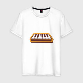 Мужская футболка хлопок с принтом Клавиатура в Тюмени, 100% хлопок | прямой крой, круглый вырез горловины, длина до линии бедер, слегка спущенное плечо. | 