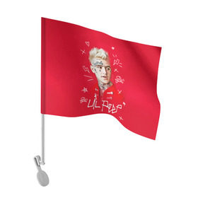 Флаг для автомобиля с принтом Лил Пип в Тюмени, 100% полиэстер | Размер: 30*21 см | lil peep | rap | густав ор | лил пип | рэп