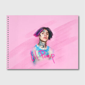Альбом для рисования с принтом Lil Pink в Тюмени, 100% бумага
 | матовая бумага, плотность 200 мг. | lil peep | rap | густав ор | лил пип | рэп