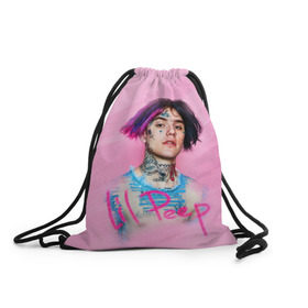 Рюкзак-мешок 3D с принтом Lil Pink в Тюмени, 100% полиэстер | плотность ткани — 200 г/м2, размер — 35 х 45 см; лямки — толстые шнурки, застежка на шнуровке, без карманов и подкладки | lil peep | rap | густав ор | лил пип | рэп