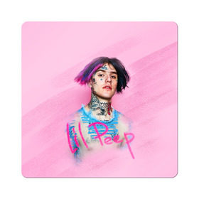 Магнит виниловый Квадрат с принтом Lil Pink в Тюмени, полимерный материал с магнитным слоем | размер 9*9 см, закругленные углы | lil peep | rap | густав ор | лил пип | рэп