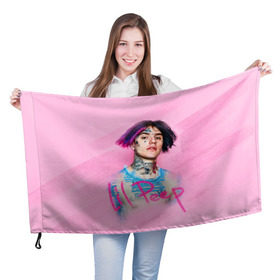 Флаг 3D с принтом Lil Pink в Тюмени, 100% полиэстер | плотность ткани — 95 г/м2, размер — 67 х 109 см. Принт наносится с одной стороны | lil peep | rap | густав ор | лил пип | рэп