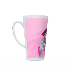 Кружка Латте с принтом Lil Pink в Тюмени, Белая керамика | Объем 480 мл; Высота 150 мм; Диаметр 90 мм | lil peep | rap | густав ор | лил пип | рэп