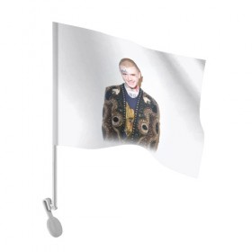 Флаг для автомобиля с принтом White Peep в Тюмени, 100% полиэстер | Размер: 30*21 см | lil peep | rap | густав ор | лил пип | рэп