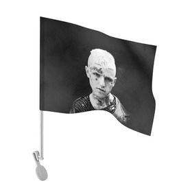 Флаг для автомобиля с принтом Rip Peep в Тюмени, 100% полиэстер | Размер: 30*21 см | lil peep | rap | густав ор | лил пип | рэп
