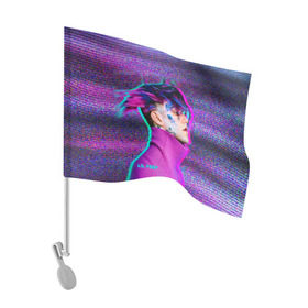 Флаг для автомобиля с принтом Glitch Peep в Тюмени, 100% полиэстер | Размер: 30*21 см | lil peep | rap | густав ор | лил пип | рэп
