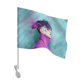 Флаг для автомобиля с принтом Lil Peep в Тюмени, 100% полиэстер | Размер: 30*21 см | lil peep | rap | густав ор | лил пип | рэп