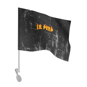 Флаг для автомобиля с принтом Lil Fire Peep в Тюмени, 100% полиэстер | Размер: 30*21 см | lil peep | rap | густав ор | лил пип | рэп