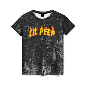 Женская футболка 3D с принтом Lil Fire Peep в Тюмени, 100% полиэфир ( синтетическое хлопкоподобное полотно) | прямой крой, круглый вырез горловины, длина до линии бедер | lil peep | rap | густав ор | лил пип | рэп