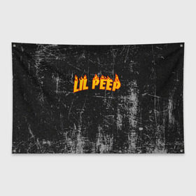 Флаг-баннер с принтом Lil Fire Peep в Тюмени, 100% полиэстер | размер 67 х 109 см, плотность ткани — 95 г/м2; по краям флага есть четыре люверса для крепления | lil peep | rap | густав ор | лил пип | рэп