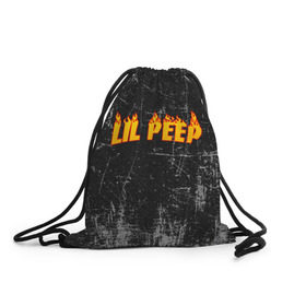 Рюкзак-мешок 3D с принтом Lil Fire Peep в Тюмени, 100% полиэстер | плотность ткани — 200 г/м2, размер — 35 х 45 см; лямки — толстые шнурки, застежка на шнуровке, без карманов и подкладки | Тематика изображения на принте: lil peep | rap | густав ор | лил пип | рэп