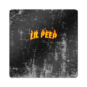 Магнит виниловый Квадрат с принтом Lil Fire Peep в Тюмени, полимерный материал с магнитным слоем | размер 9*9 см, закругленные углы | lil peep | rap | густав ор | лил пип | рэп