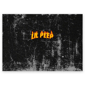 Поздравительная открытка с принтом Lil Fire Peep в Тюмени, 100% бумага | плотность бумаги 280 г/м2, матовая, на обратной стороне линовка и место для марки
 | lil peep | rap | густав ор | лил пип | рэп