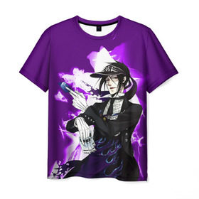 Мужская футболка 3D с принтом Темный дворецкий в Тюмени, 100% полиэфир | прямой крой, круглый вырез горловины, длина до линии бедер | anime | black butler | manga | аниме | демон | манга | сиэль фантомхайв | яна тобосо