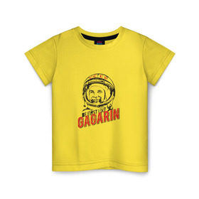 Детская футболка хлопок с принтом Будь первым, как Гагарин в Тюмени, 100% хлопок | круглый вырез горловины, полуприлегающий силуэт, длина до линии бедер | best | gagarin | space | гагарин | космонавт | космос | первый | поехали | полёт | русский | ссср | юрий