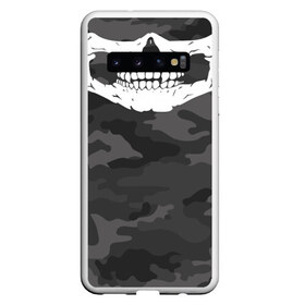 Чехол для Samsung Galaxy S10 с принтом Череп маска в Тюмени, Силикон | Область печати: задняя сторона чехла, без боковых панелей | camouflage | military | skull | военная | камуфляж | череп