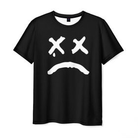 Мужская футболка 3D с принтом LiL PEEP RIP в Тюмени, 100% полиэфир | прямой крой, круглый вырез горловины, длина до линии бедер | band | cry baby | emo | lil peep | music | musician | rap | smile | swag | tear | музыка | музыкант | нытик | рэп | сваг | слеза | смайлик | эмо