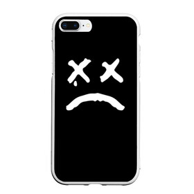 Чехол для iPhone 7Plus/8 Plus матовый с принтом LiL PEEP RIP в Тюмени, Силикон | Область печати: задняя сторона чехла, без боковых панелей | band | cry baby | emo | lil peep | music | musician | rap | smile | swag | tear | музыка | музыкант | нытик | рэп | сваг | слеза | смайлик | эмо
