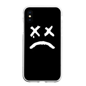Чехол для iPhone XS Max матовый с принтом LiL PEEP RIP в Тюмени, Силикон | Область печати: задняя сторона чехла, без боковых панелей | band | cry baby | emo | lil peep | music | musician | rap | smile | swag | tear | музыка | музыкант | нытик | рэп | сваг | слеза | смайлик | эмо