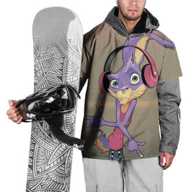 Накидка на куртку 3D с принтом Прикольный диджей в Тюмени, 100% полиэстер |  | арт | белый | заяц | кролик | мульт | рисунок | филин | черный