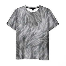 Мужская футболка 3D с принтом Шкура волка в Тюмени, 100% полиэфир | прямой крой, круглый вырез горловины, длина до линии бедер | волк | дикая | дикий | животное | лес | луна | ночь | собака | тьма