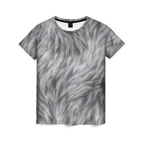 Женская футболка 3D с принтом Шкура волка в Тюмени, 100% полиэфир ( синтетическое хлопкоподобное полотно) | прямой крой, круглый вырез горловины, длина до линии бедер | волк | дикая | дикий | животное | лес | луна | ночь | собака | тьма